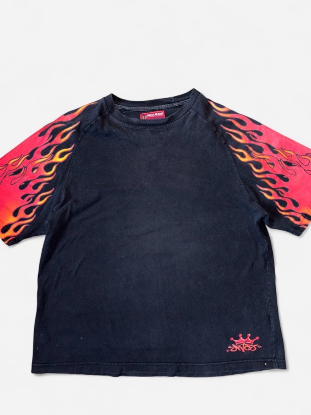 JNCO 90s/Y2K Flame Oversized Skating Tee Large
